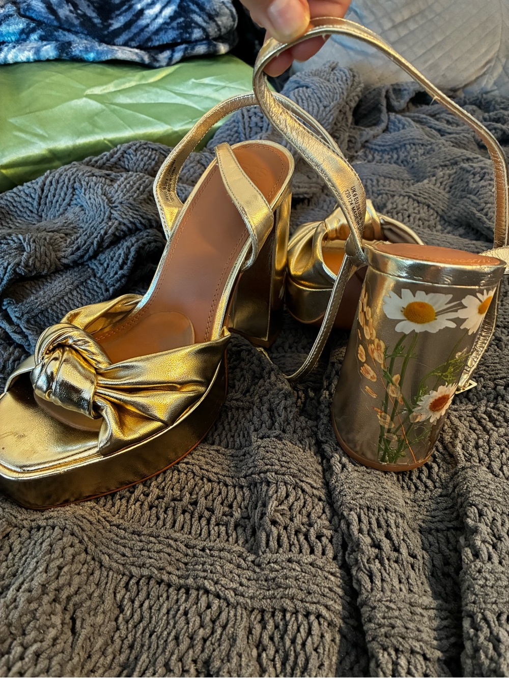 Golden Sunshine Floral Whimsical Disney Princess Summer Sandal Strappy Heels